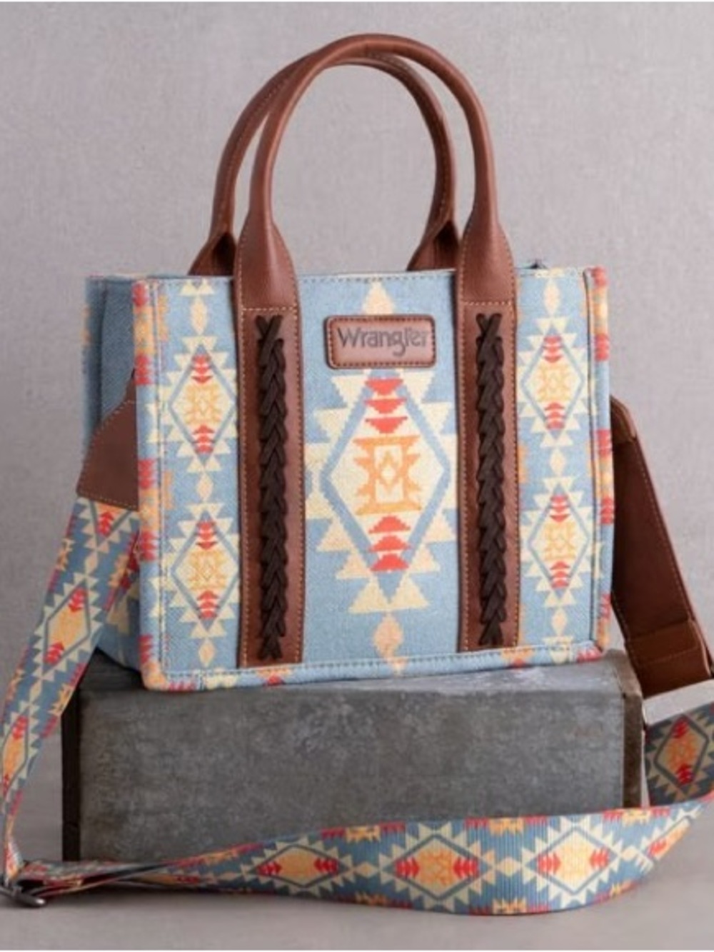 Wrangler Southwestern Canvas Small Tote - Ladies Purses - Wg2202-8120Sbr